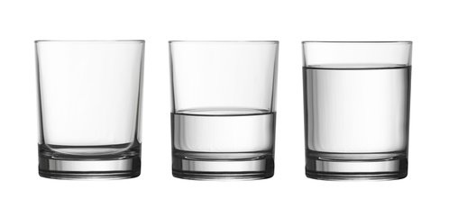 Three glasses at different fill levels — a visual metaphor for the moderation spectrum